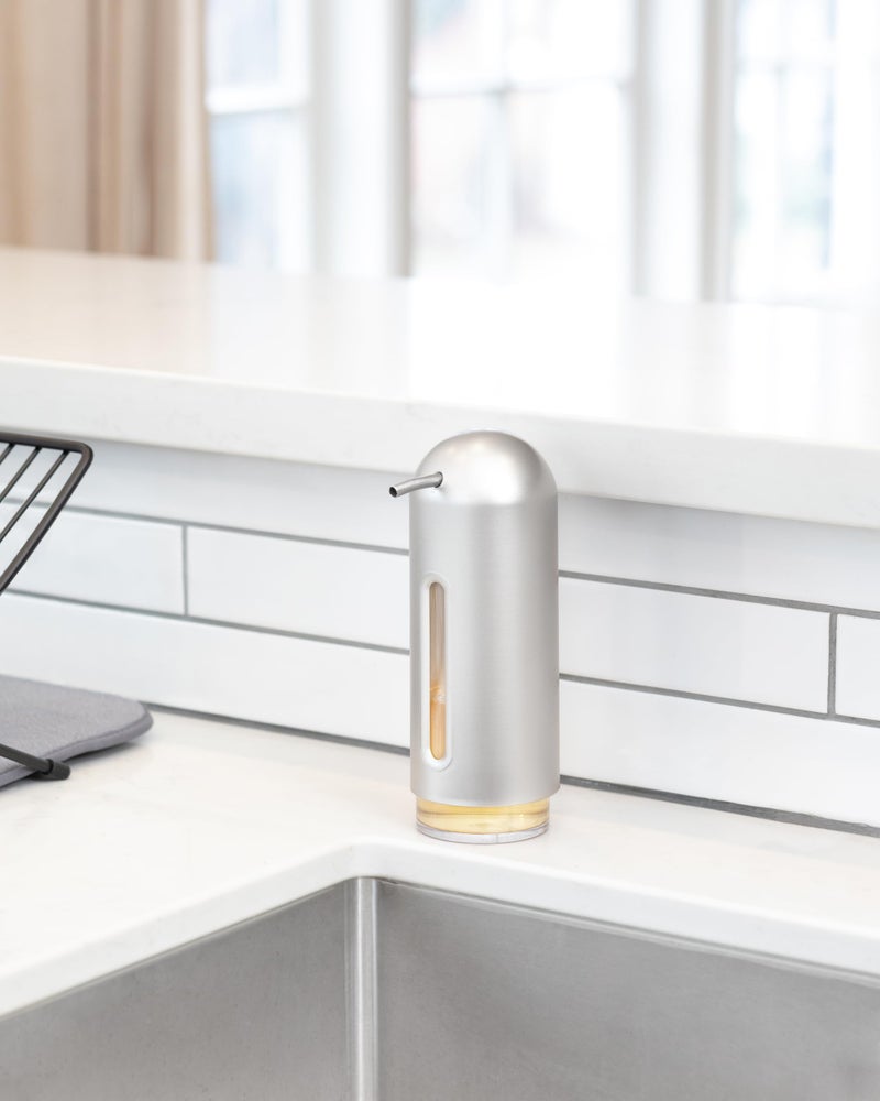 Umbra Penguin Soap Pump, Kitchen Soap Dispenser, Nickel,12 oz (355 ml) - Image 2